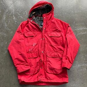 Vintage Woolrich Wool Flannel Lined Size Large Distressed Winter Coat